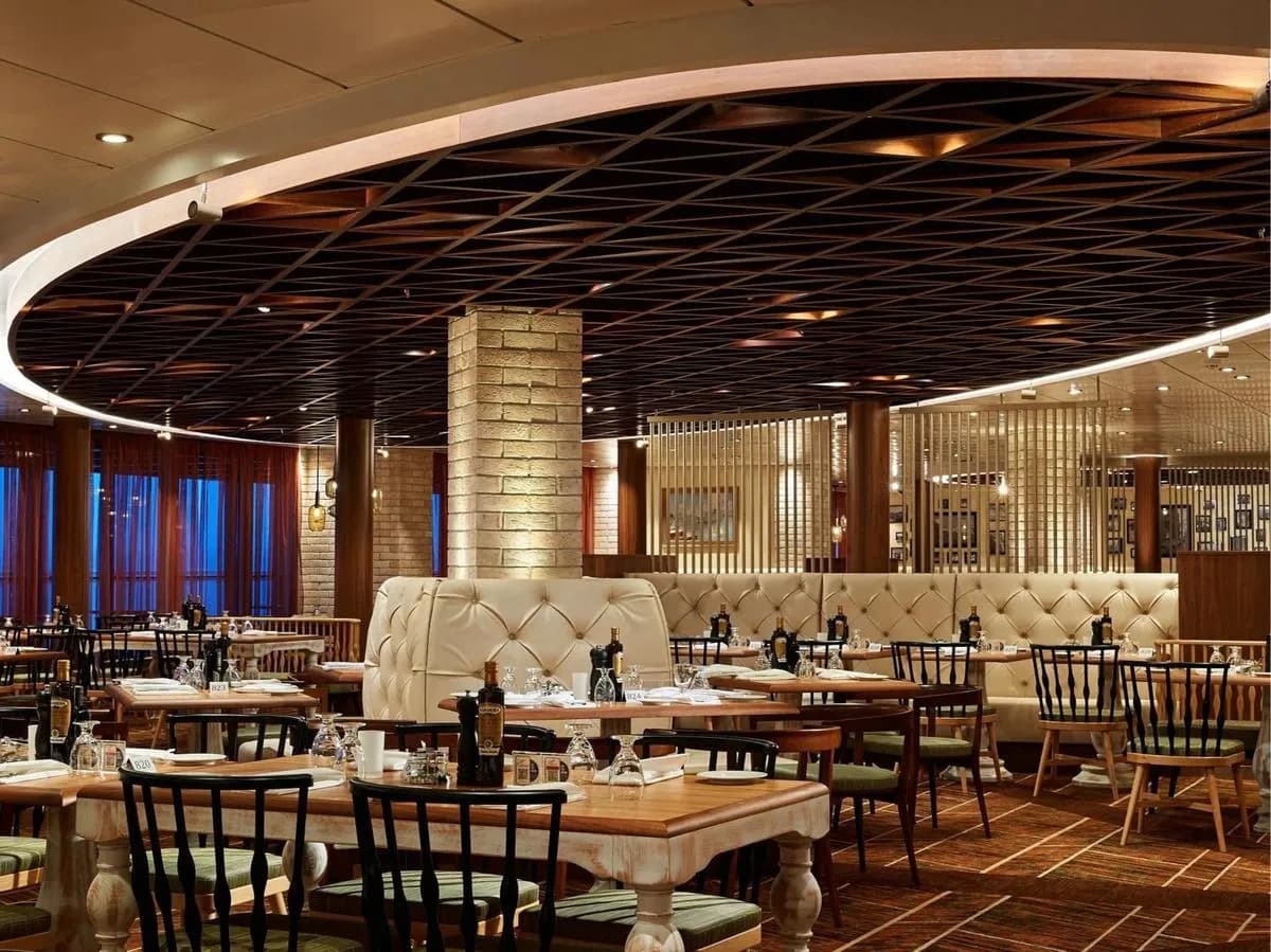 Cucina del Capitano dining room aboard a Carnival ship